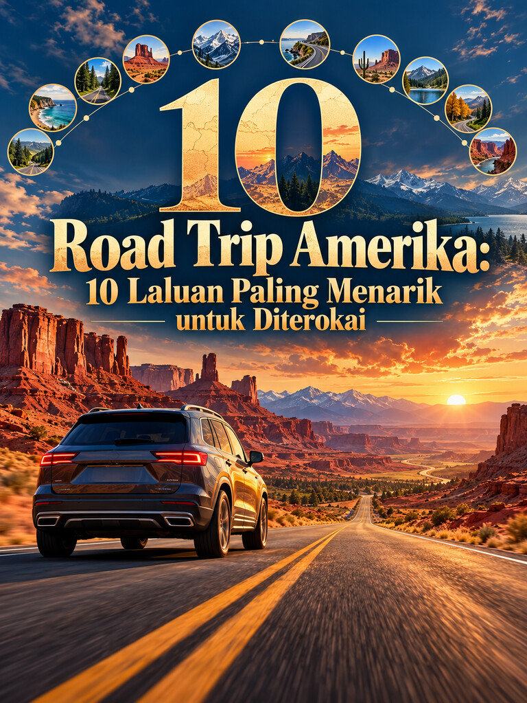 Road Trip Amerika: 10 Laluan Paling Menarik untuk Diterokai