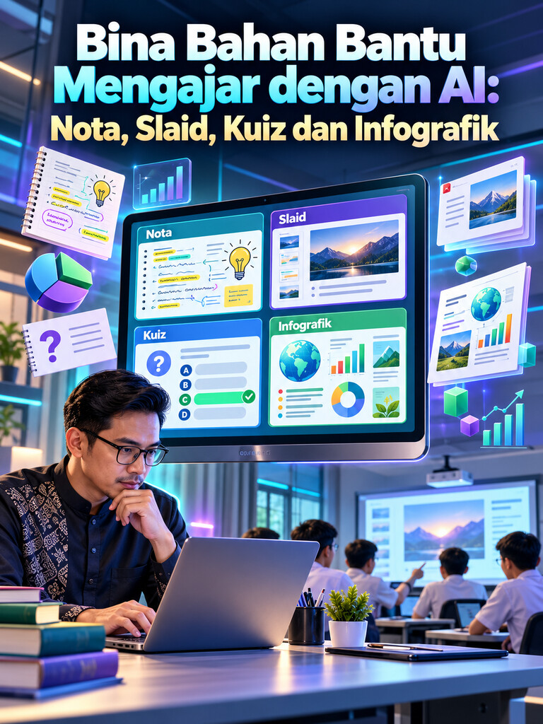 Bina Bahan Bantu Mengajar dengan AI: Nota, Slaid, Kuiz dan Infografik