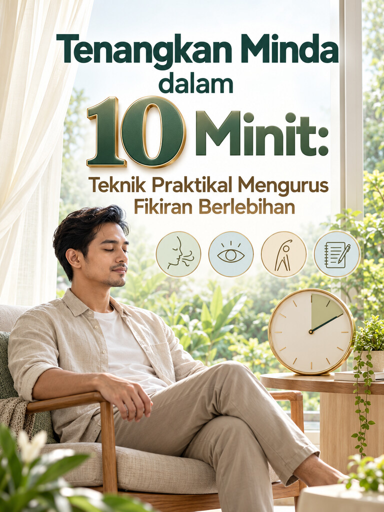 Tenangkan Minda dalam 10 Minit: Teknik Praktikal Mengurus Fikiran Berlebihan
