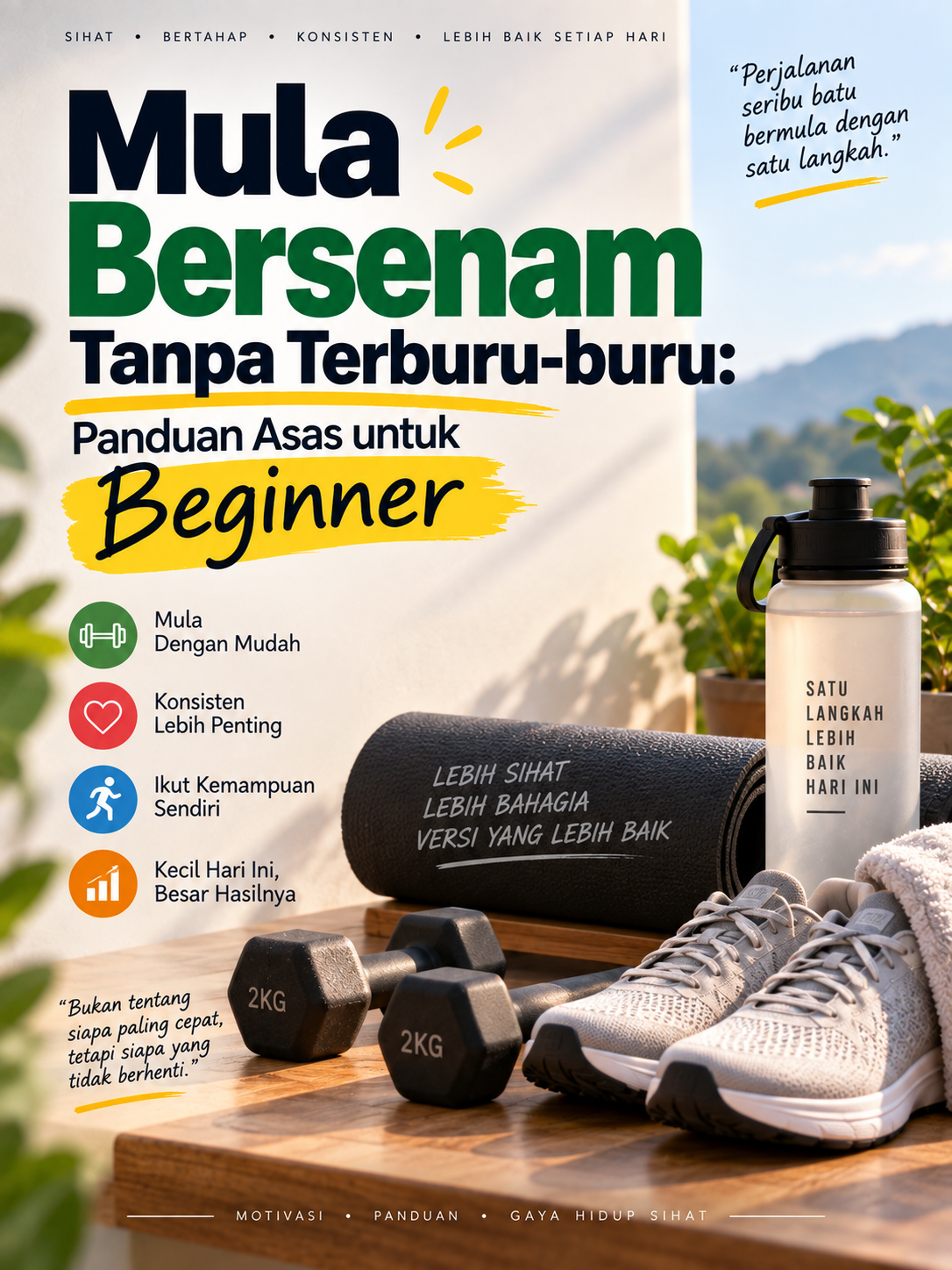Mula Bersenam Tanpa Terburu-buru: Panduan Asas untuk Beginner