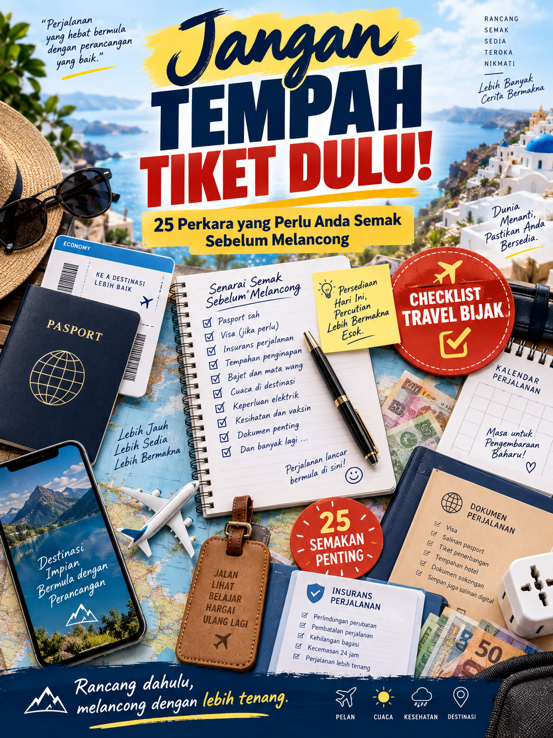 Jangan Tempah Tiket Dulu! 25 Perkara yang Perlu Anda Semak Sebelum Melancong
