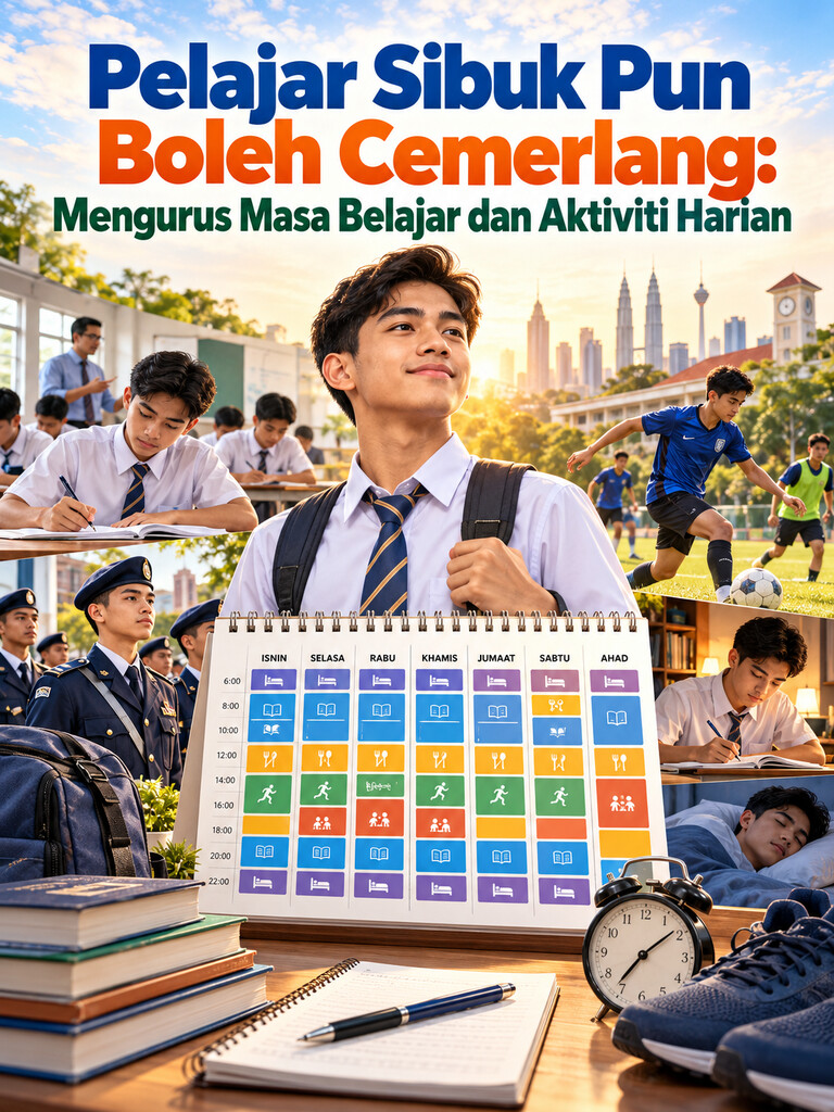 Pelajar Sibuk Pun Boleh Cemerlang: Mengurus Masa Belajar dan Aktiviti Harian