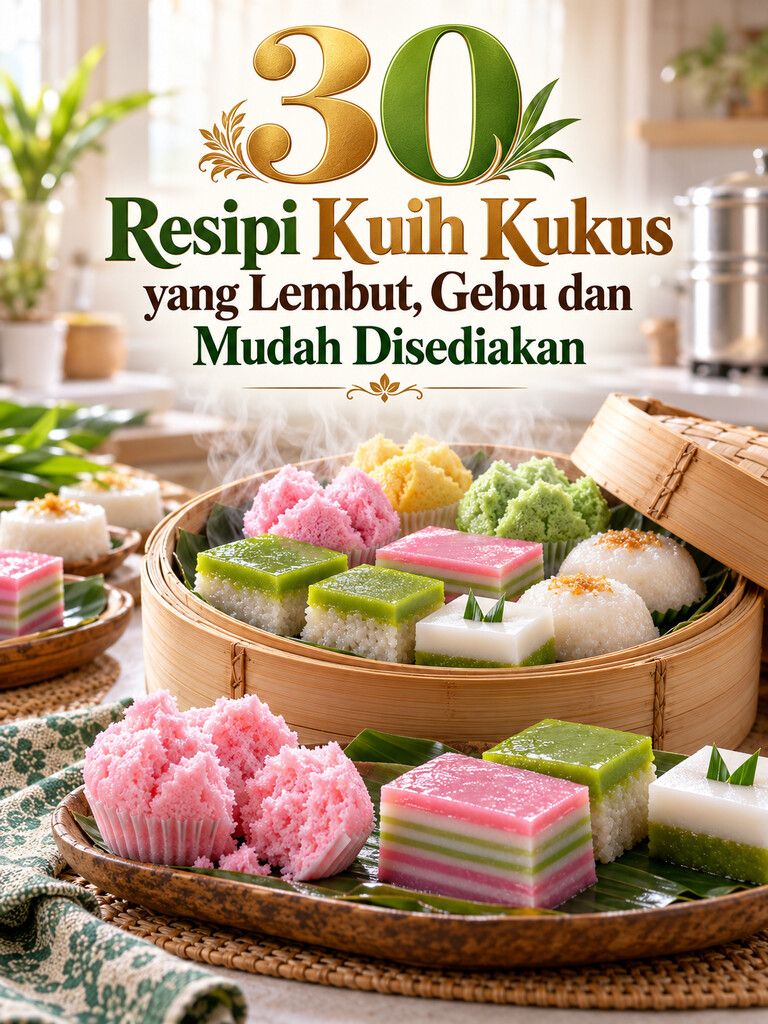 30 Resipi Kuih Kukus yang Lembut, Gebu dan Mudah Disediakan