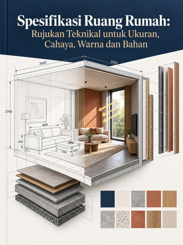 Spesifikasi Ruang Rumah: Rujukan Teknikal untuk Ukuran, Cahaya, Warna dan Bahan