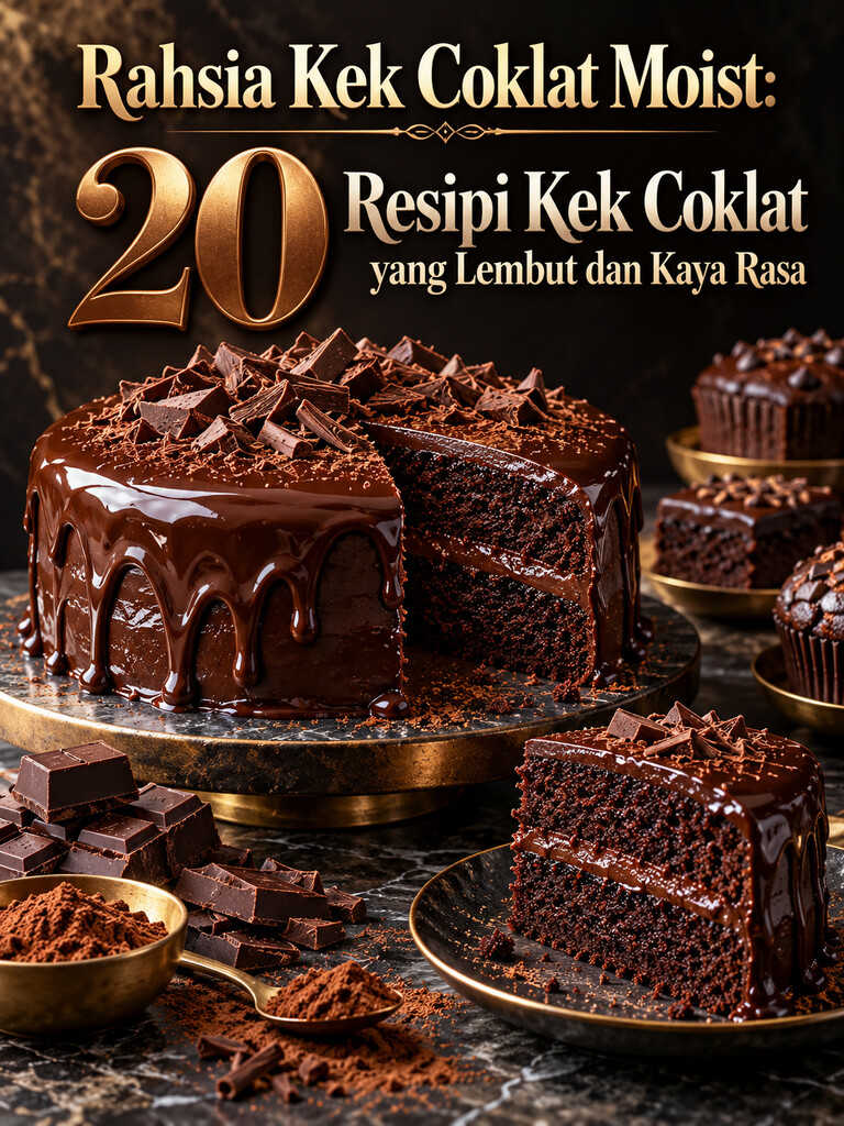 Rahsia Kek Coklat Moist: 20 Resipi Kek Coklat yang Lembut dan Kaya Rasa
