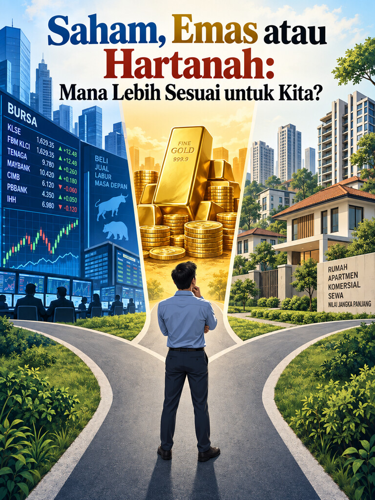 Saham, Emas atau Hartanah: Mana Lebih Sesuai untuk Kita?