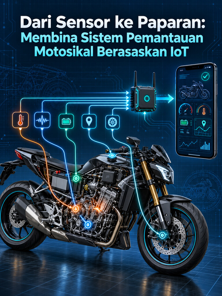 Dari Sensor ke Paparan: Membina Sistem Pemantauan Motosikal Berasaskan IoT