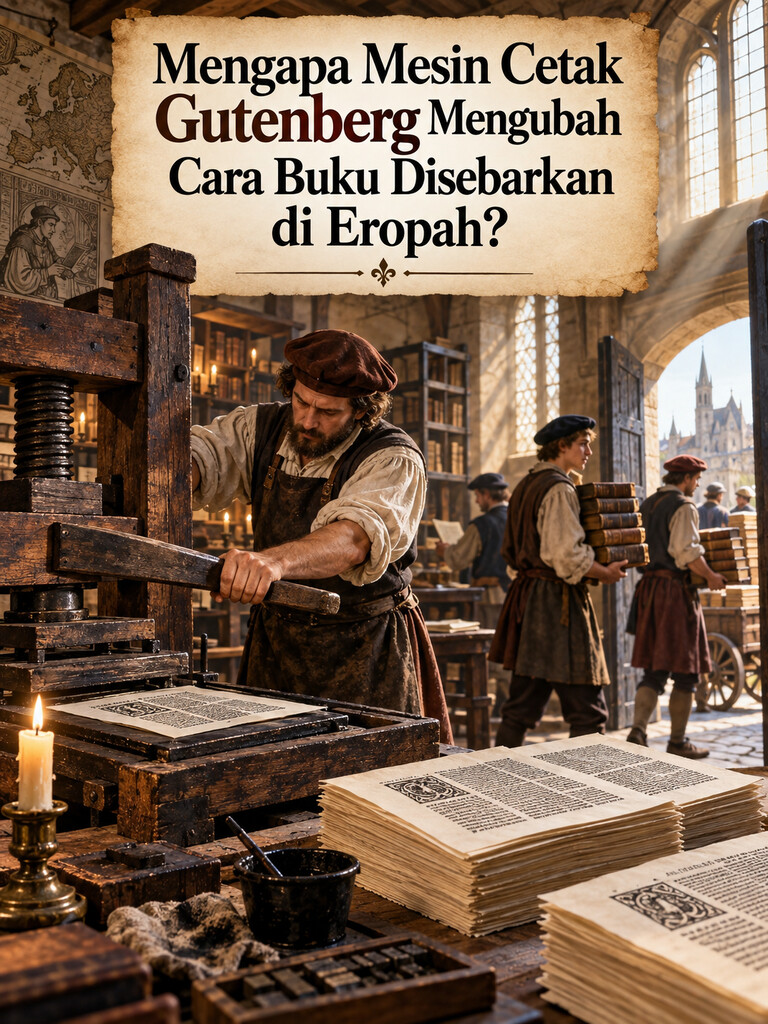 Mengapa Mesin Cetak Gutenberg Mengubah Cara Buku Disebarkan di Eropah?