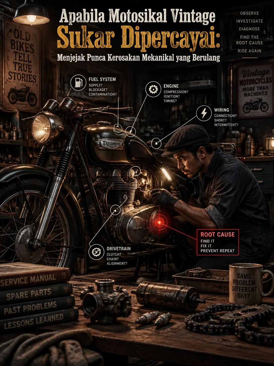 Apabila Motosikal Vintage Sukar Dipercayai: Menjejak Punca Kerosakan Mekanikal yang Berulang