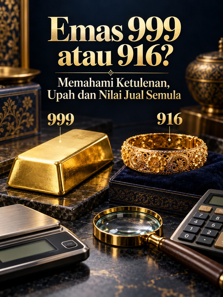 Emas 999 atau 916? Memahami Ketulenan, Upah dan Nilai Jual Semula