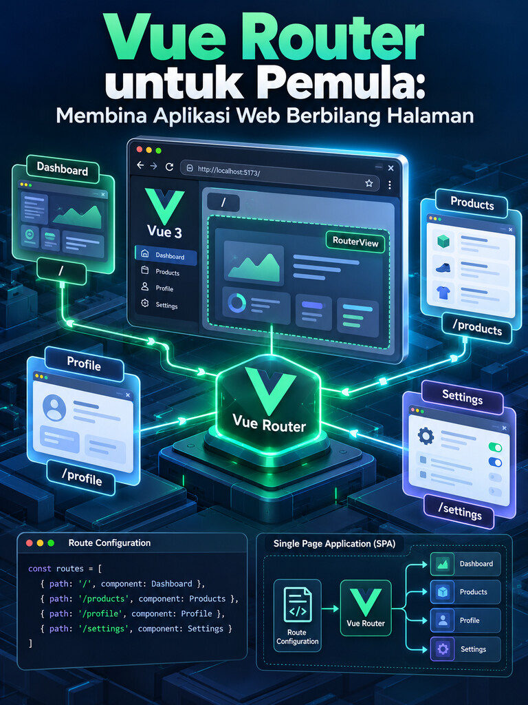 Vue Router untuk Pemula: Membina Aplikasi Web Berbilang Halaman