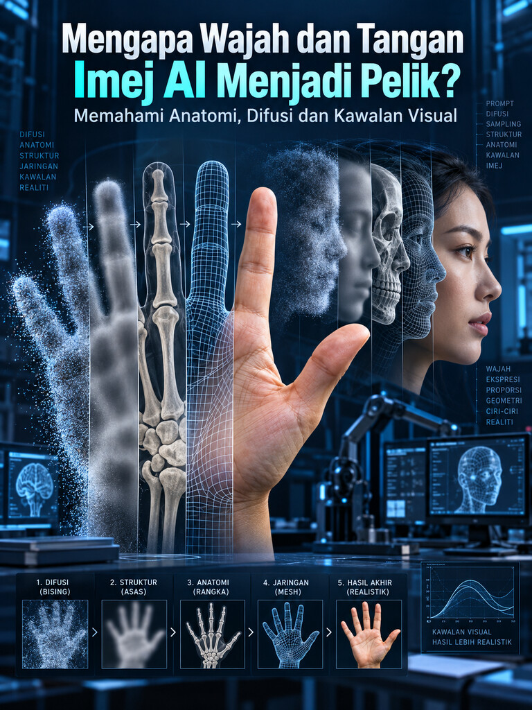 Mengapa Wajah dan Tangan Imej AI Menjadi Pelik? Memahami Anatomi, Difusi dan Kawalan Visual