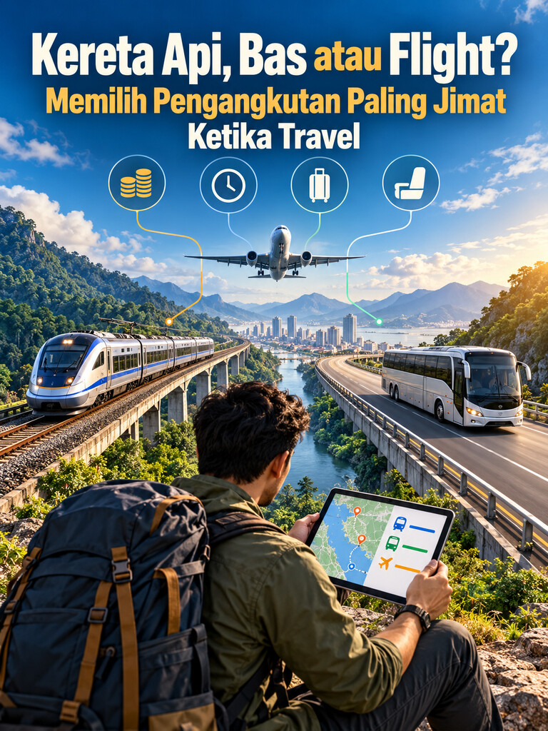 Kereta Api, Bas atau Flight? Memilih Pengangkutan Paling Jimat Ketika Travel
