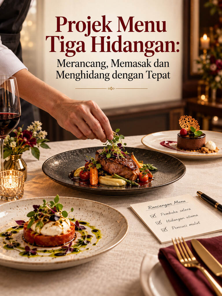Projek Menu Tiga Hidangan: Merancang, Memasak dan Menghidang dengan Tepat