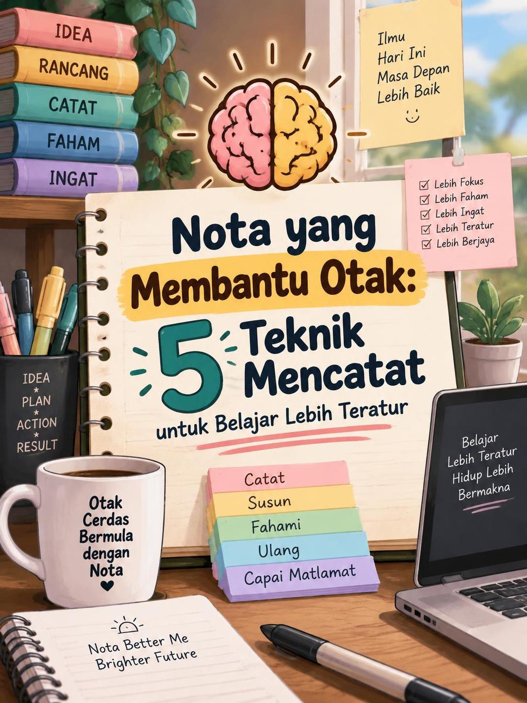 Nota yang Membantu Otak: 5 Teknik Mencatat untuk Belajar Lebih Teratur