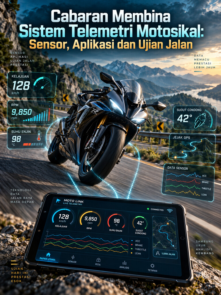 Cabaran Membina Sistem Telemetri Motosikal: Sensor, Aplikasi dan Ujian Jalan