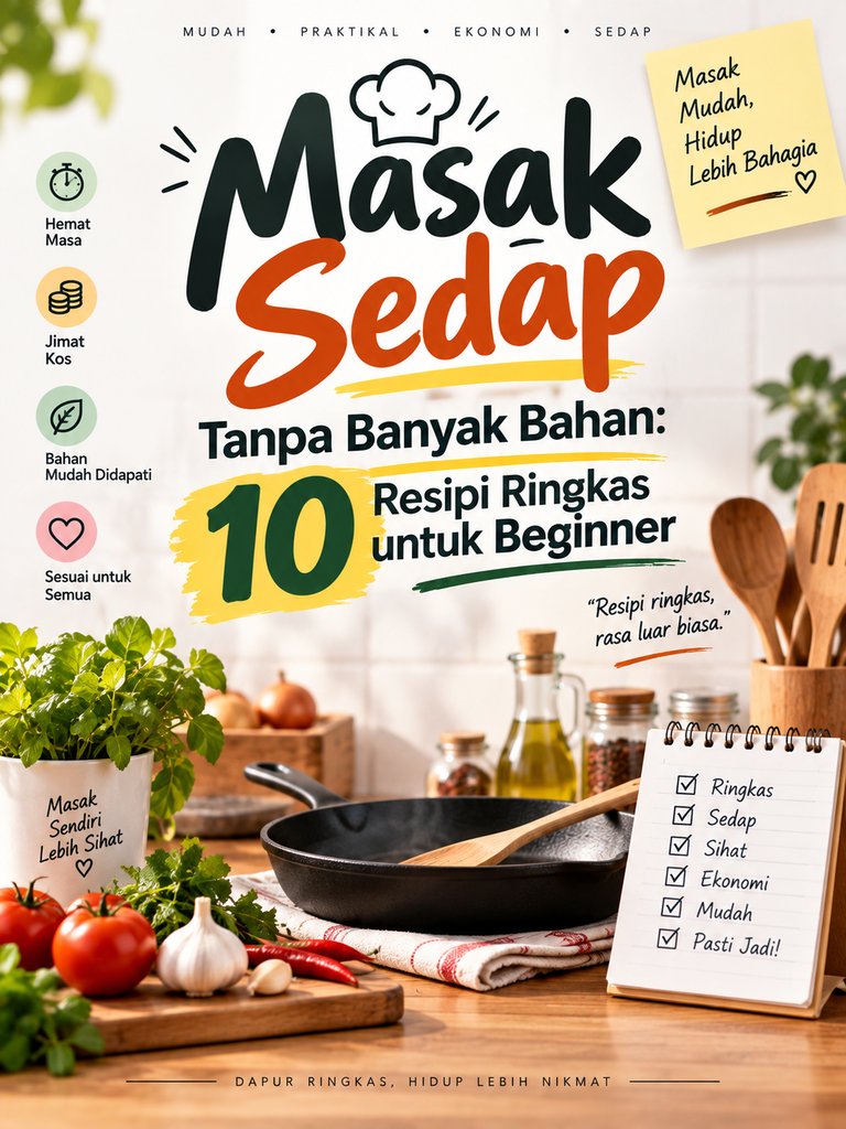Masak Sedap Tanpa Banyak Bahan: 10 Resipi Ringkas untuk Beginner