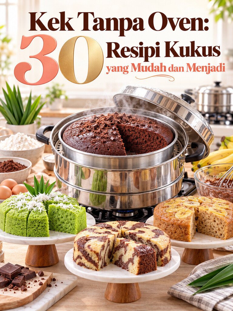Kek Tanpa Oven: 30 Resipi Kukus yang Mudah dan Menjadi
