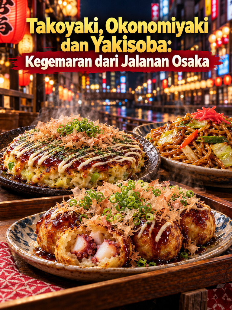 Takoyaki, Okonomiyaki dan Yakisoba: Kegemaran dari Jalanan Osaka