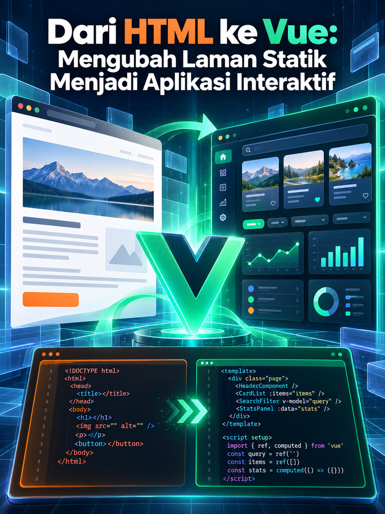 Dari HTML ke Vue: Mengubah Laman Statik Menjadi Aplikasi Interaktif