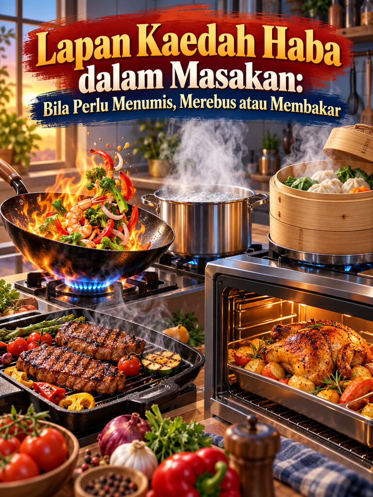 Lapan Kaedah Haba dalam Masakan: Bila Perlu Menumis, Merebus atau Membakar