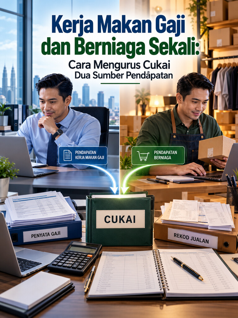 Kerja Makan Gaji dan Berniaga Sekali: Cara Mengurus Cukai Dua Sumber Pendapatan