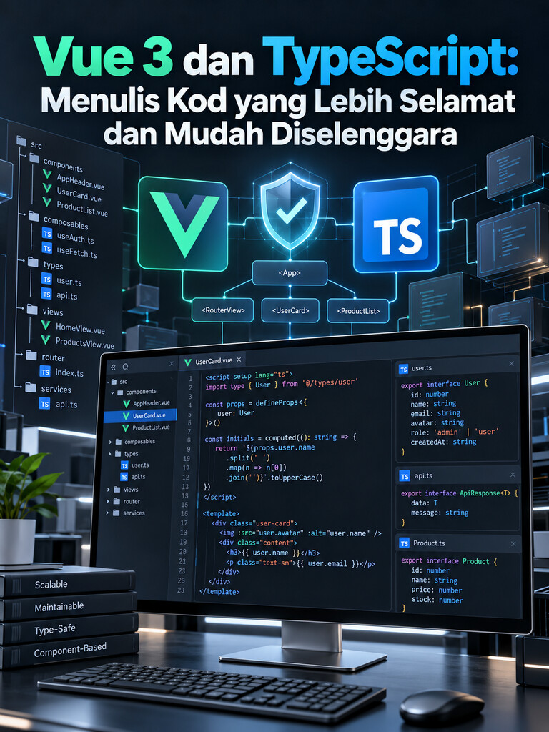 Vue 3 dan TypeScript: Menulis Kod yang Lebih Selamat dan Mudah Diselenggara
