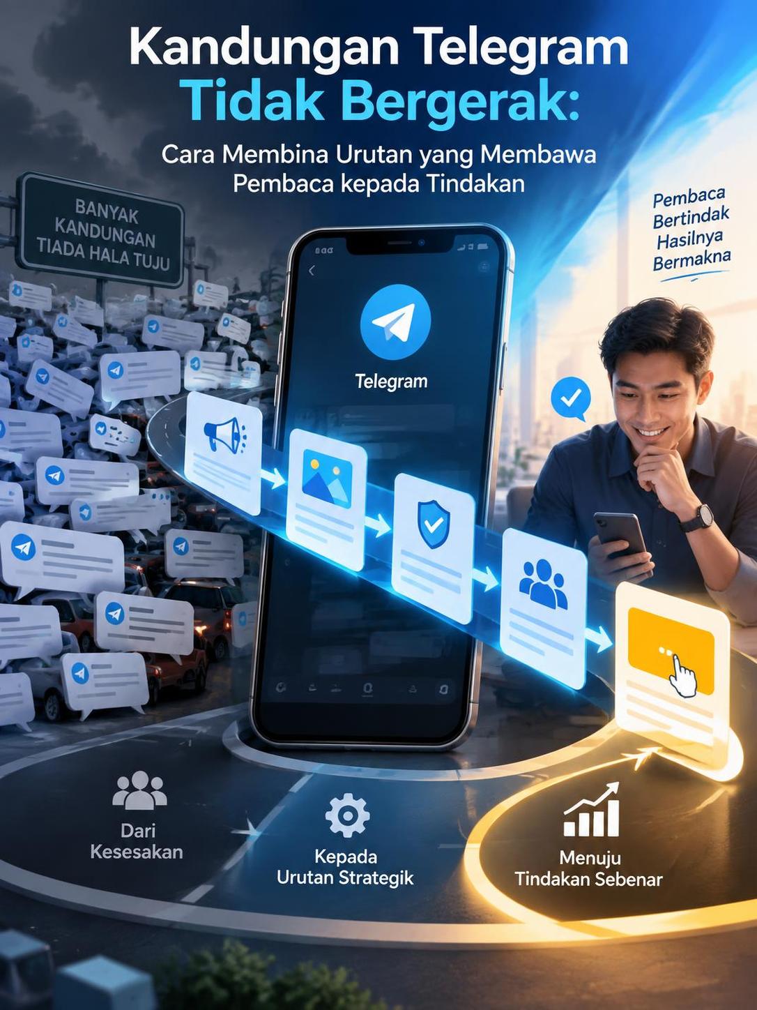 Kandungan Telegram Tidak Bergerak: Cara Membina Urutan yang Membawa Pembaca kepada Tindakan