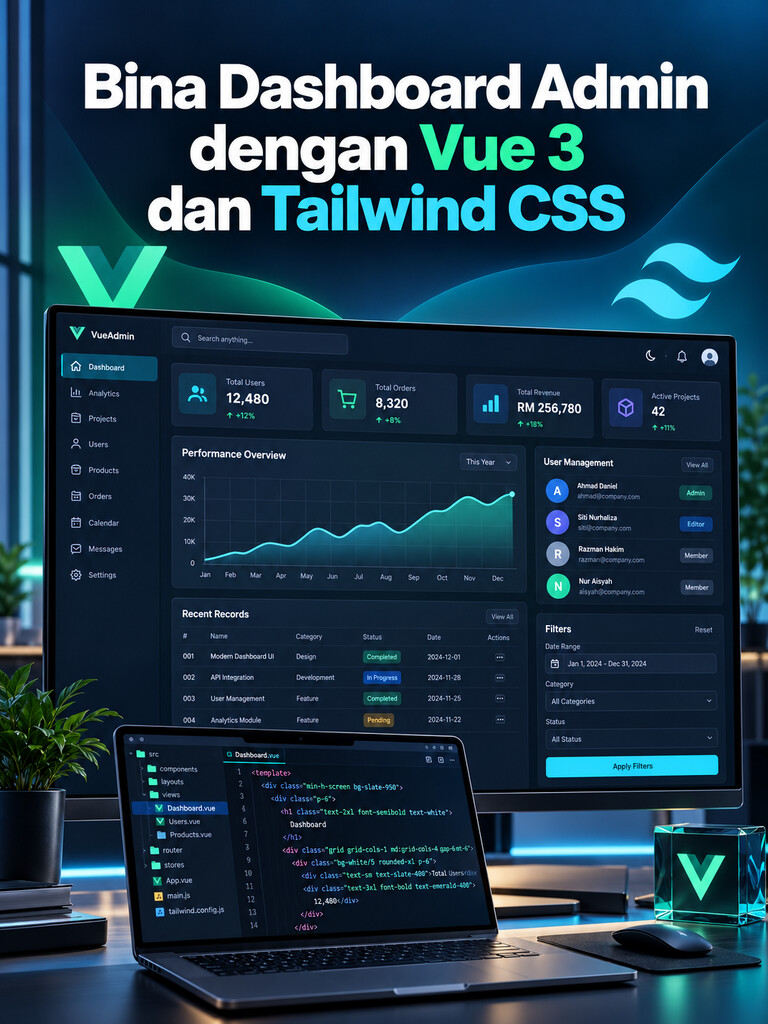 Bina Dashboard Admin dengan Vue 3 dan Tailwind CSS