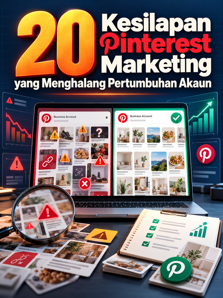 20 Kesilapan Pinterest Marketing yang Menghalang Pertumbuhan Akaun
