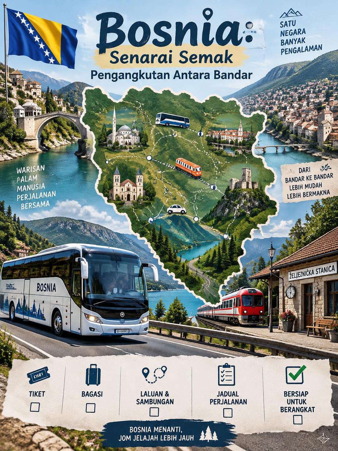 Bosnia: Senarai Semak Pengangkutan Antara Bandar