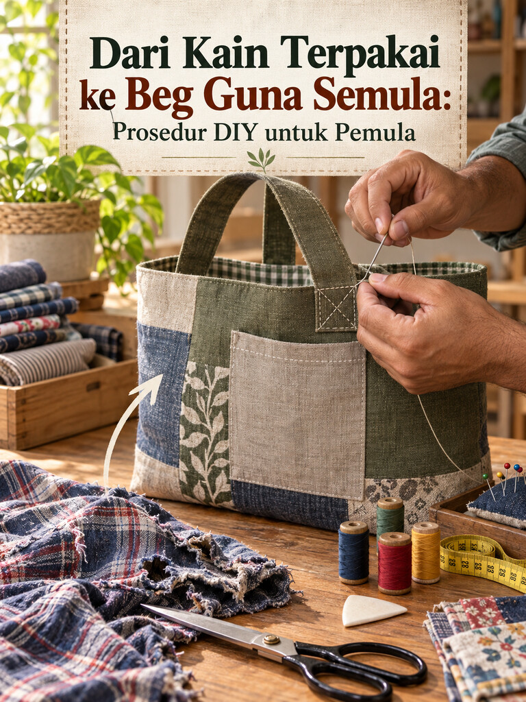 Dari Kain Terpakai ke Beg Guna Semula: Prosedur DIY untuk Pemula