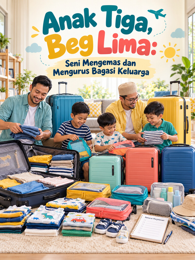 Anak Tiga, Beg Lima: Seni Mengemas dan Mengurus Bagasi Keluarga