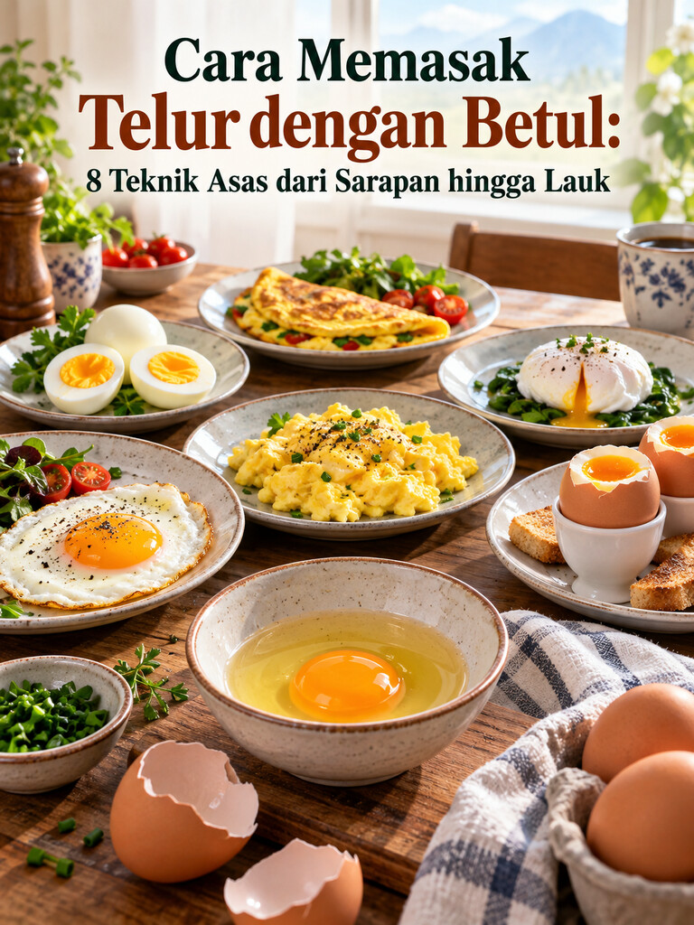 Cara Memasak Telur dengan Betul: 8 Teknik Asas dari Sarapan hingga Lauk