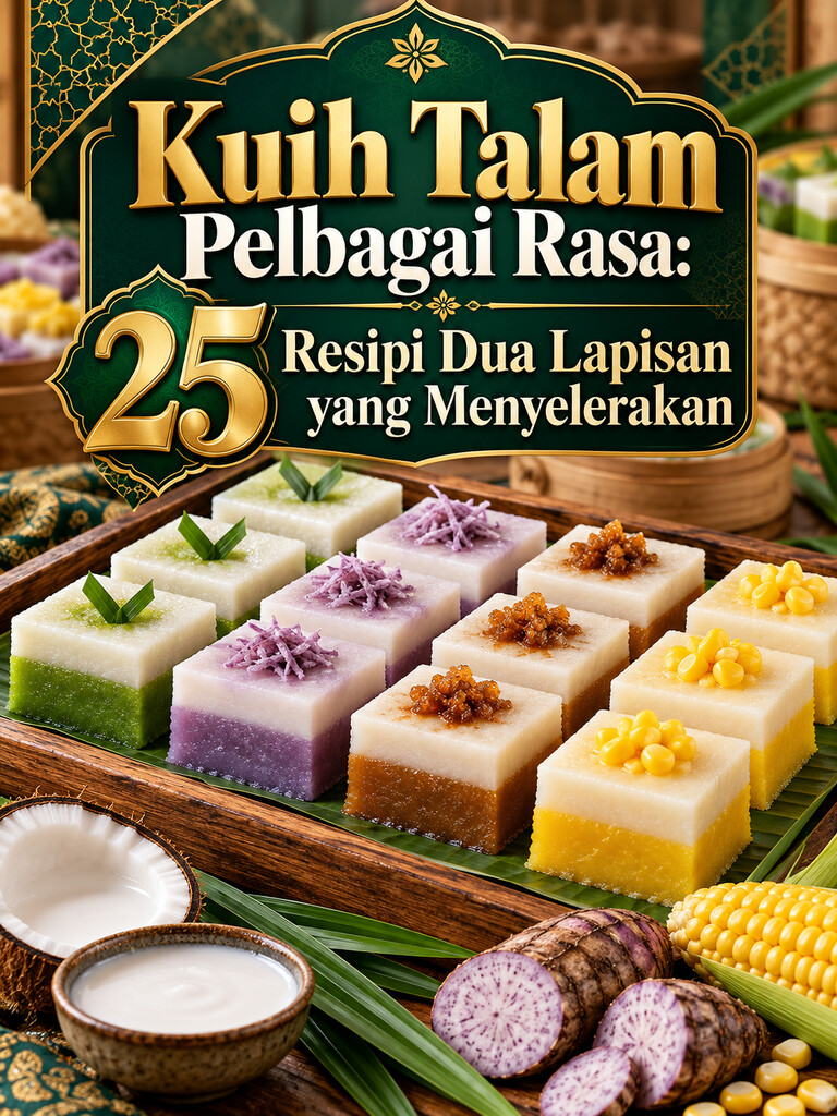 Kuih Talam Pelbagai Rasa: 25 Resipi Dua Lapisan yang Menyelerakan