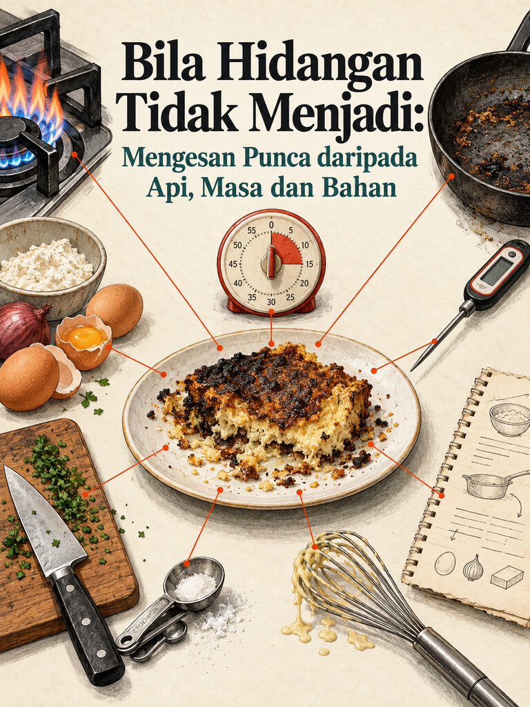 Bila Hidangan Tidak Menjadi: Mengesan Punca daripada Api, Masa dan Bahan
