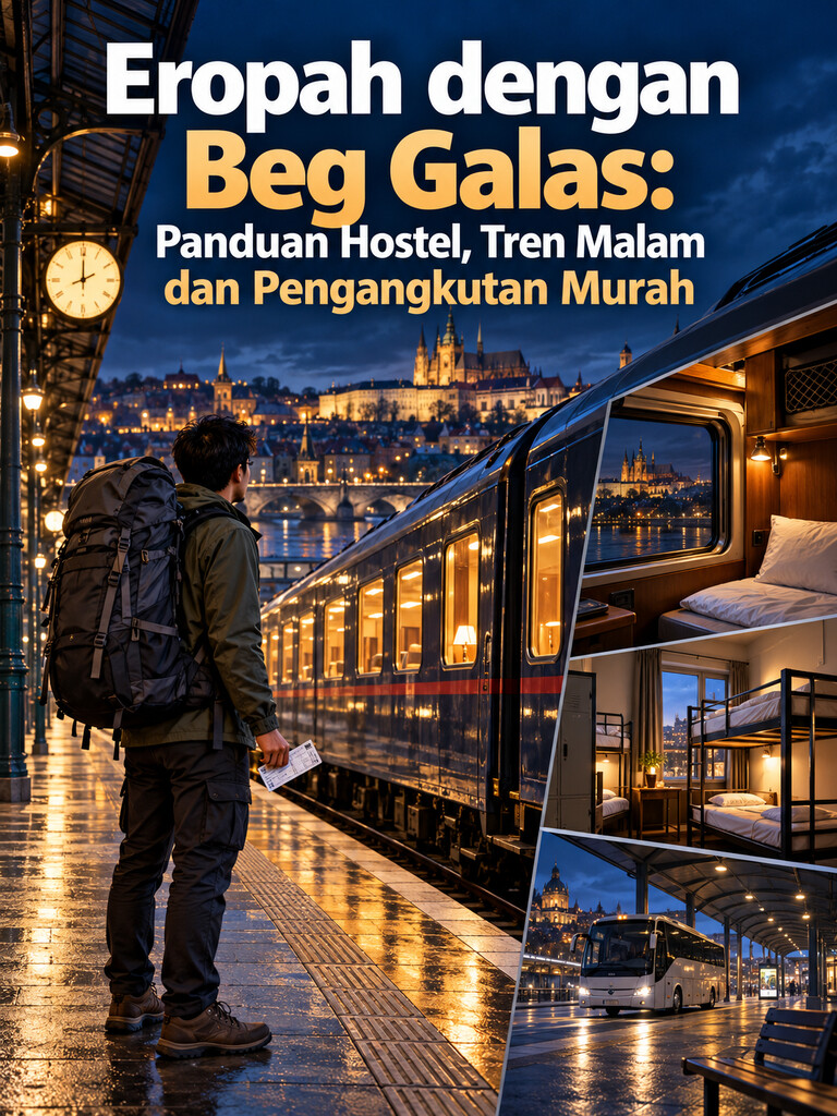 Eropah dengan Beg Galas: Panduan Hostel, Tren Malam dan Pengangkutan Murah