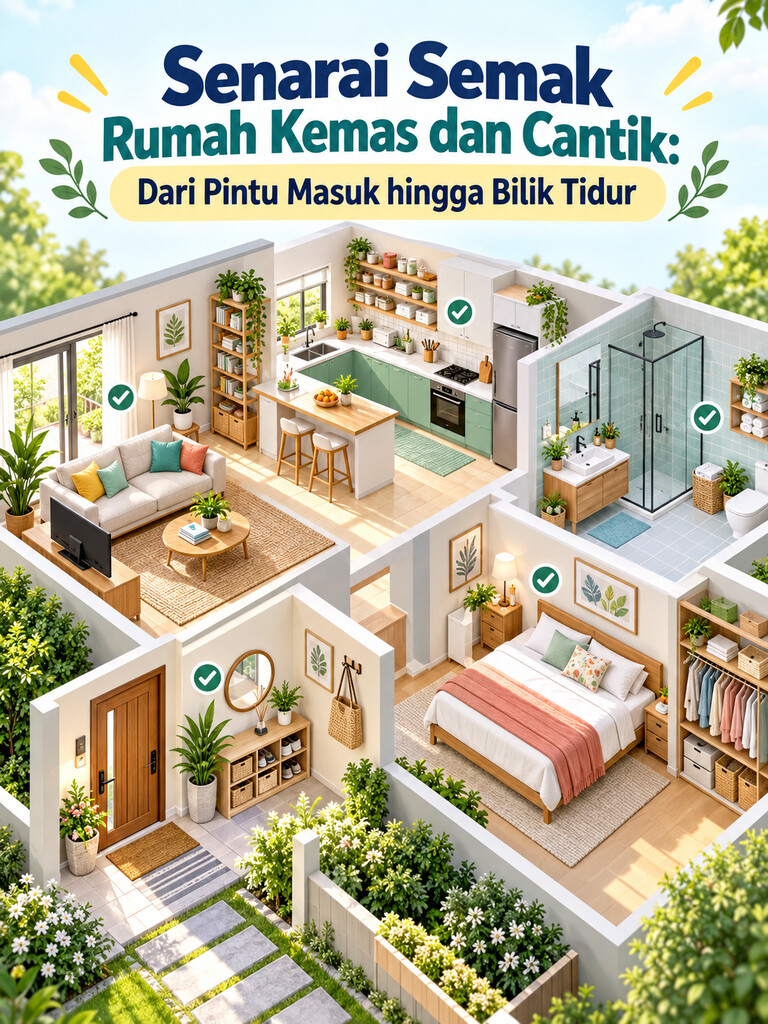 Senarai Semak Rumah Kemas dan Cantik: Dari Pintu Masuk hingga Bilik Tidur