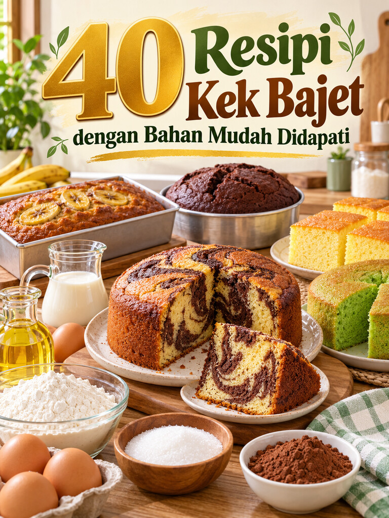 40 Resipi Kek Bajet dengan Bahan Mudah Didapati