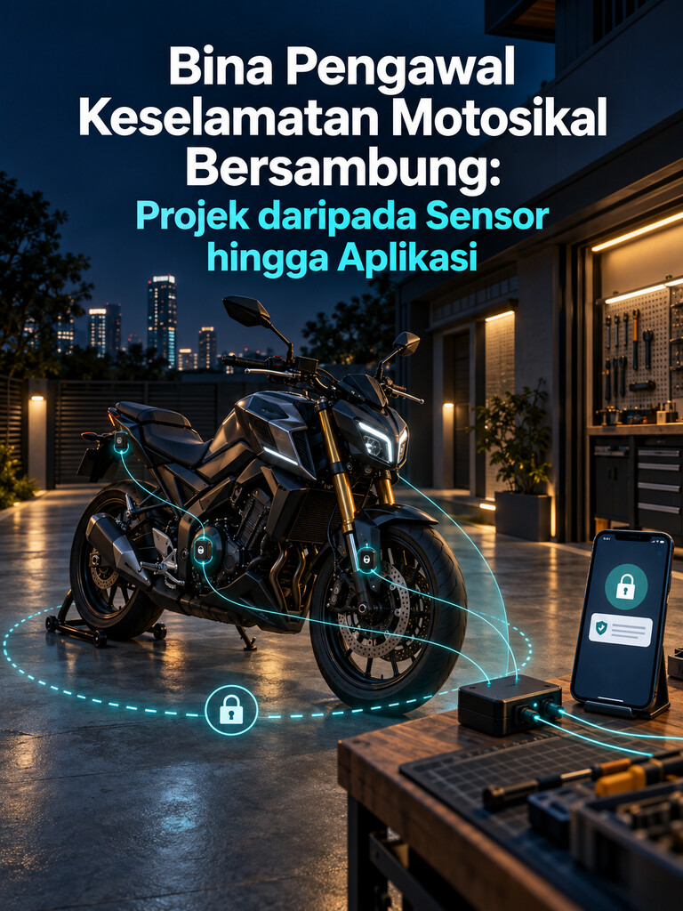 Bina Pengawal Keselamatan Motosikal Bersambung: Projek daripada Sensor hingga Aplikasi