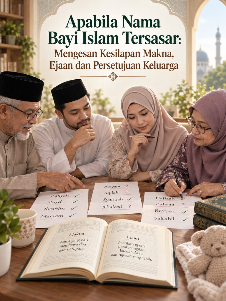 Apabila Nama Bayi Islam Tersasar: Mengesan Kesilapan Makna, Ejaan dan Persetujuan Keluarga