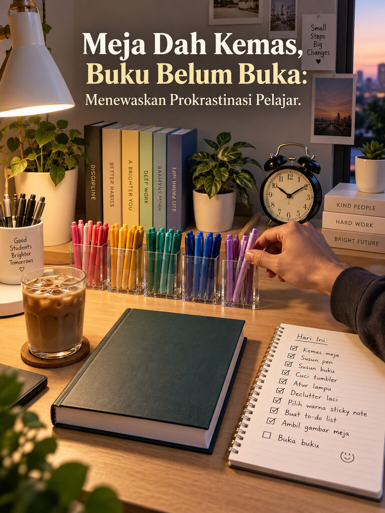 Meja Dah Kemas, Buku Belum Buka: Menewaskan Prokrastinasi Pelajar