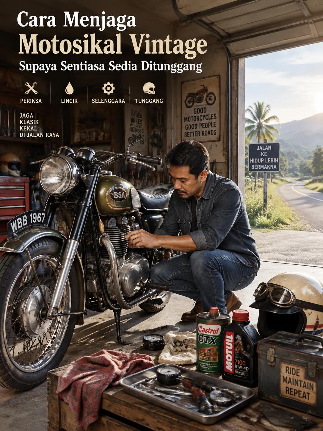 Cara Menjaga Motosikal Vintage Supaya Sentiasa Sedia Ditunggang