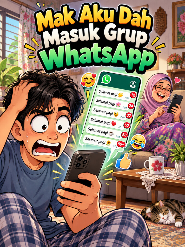 Mak Aku Dah Masuk Grup WhatsApp