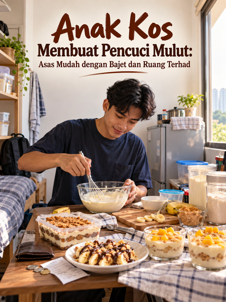 Anak Kos Membuat Pencuci Mulut: Asas Mudah dengan Bajet dan Ruang Terhad