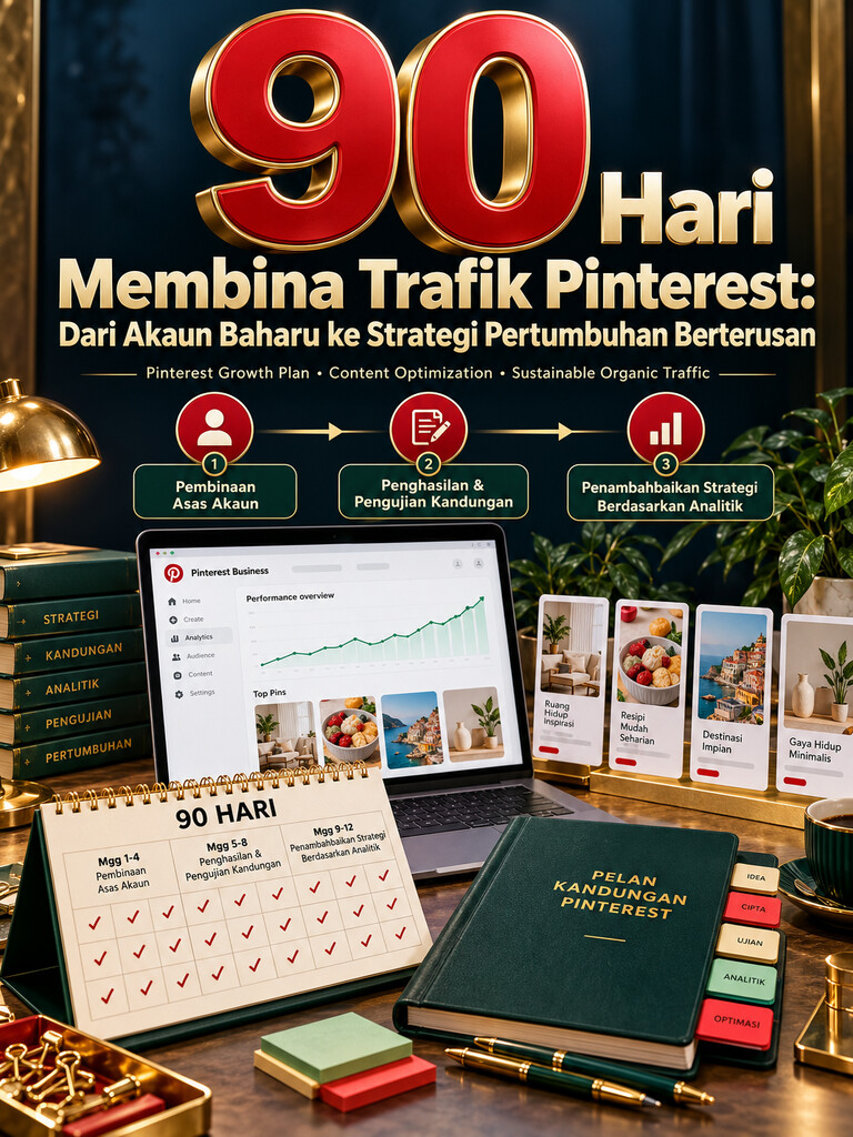 90 Hari Membina Trafik Pinterest: Dari Akaun Baharu ke Strategi Pertumbuhan Berterusan