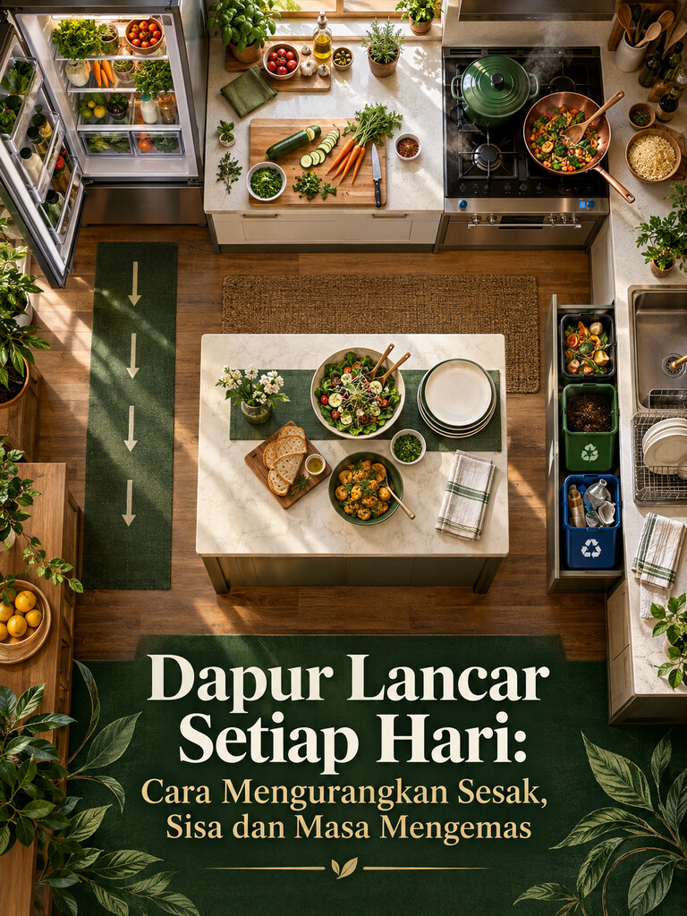 Dapur Lancar Setiap Hari: Cara Mengurangkan Sesak, Sisa dan Masa Mengemas