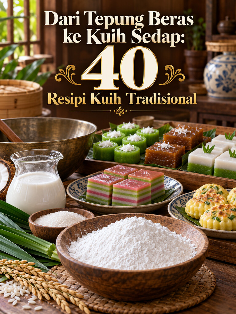 Dari Tepung Beras ke Kuih Sedap: 40 Resipi Kuih Tradisional