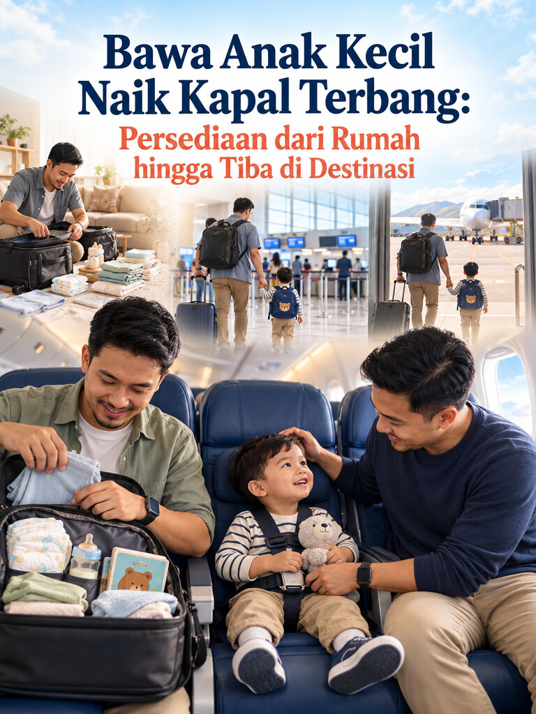 Bawa Anak Kecil Naik Kapal Terbang: Persediaan dari Rumah hingga Tiba di Destinasi
