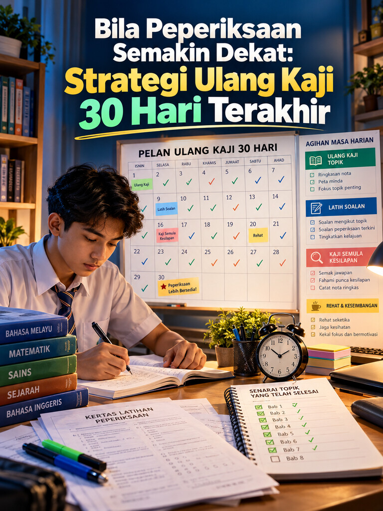 Bila Peperiksaan Semakin Dekat: Strategi Ulang Kaji 30 Hari Terakhir